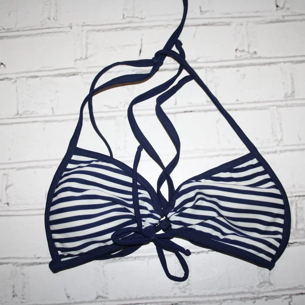 ⚪🔵 Navy + White Swim Top · dELiAs · Size L* 🔵⚪